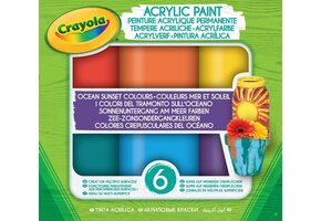 Crayola Acrylverf Ocean-Sunset tinten - 6st.