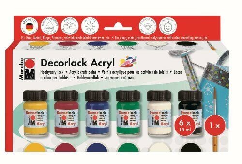 Marabu Starterkit Decorlack acryl 6x15ml