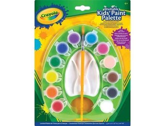 Washable Kids' Paint Palette - verfpalet met afwasbare verf en kwastje