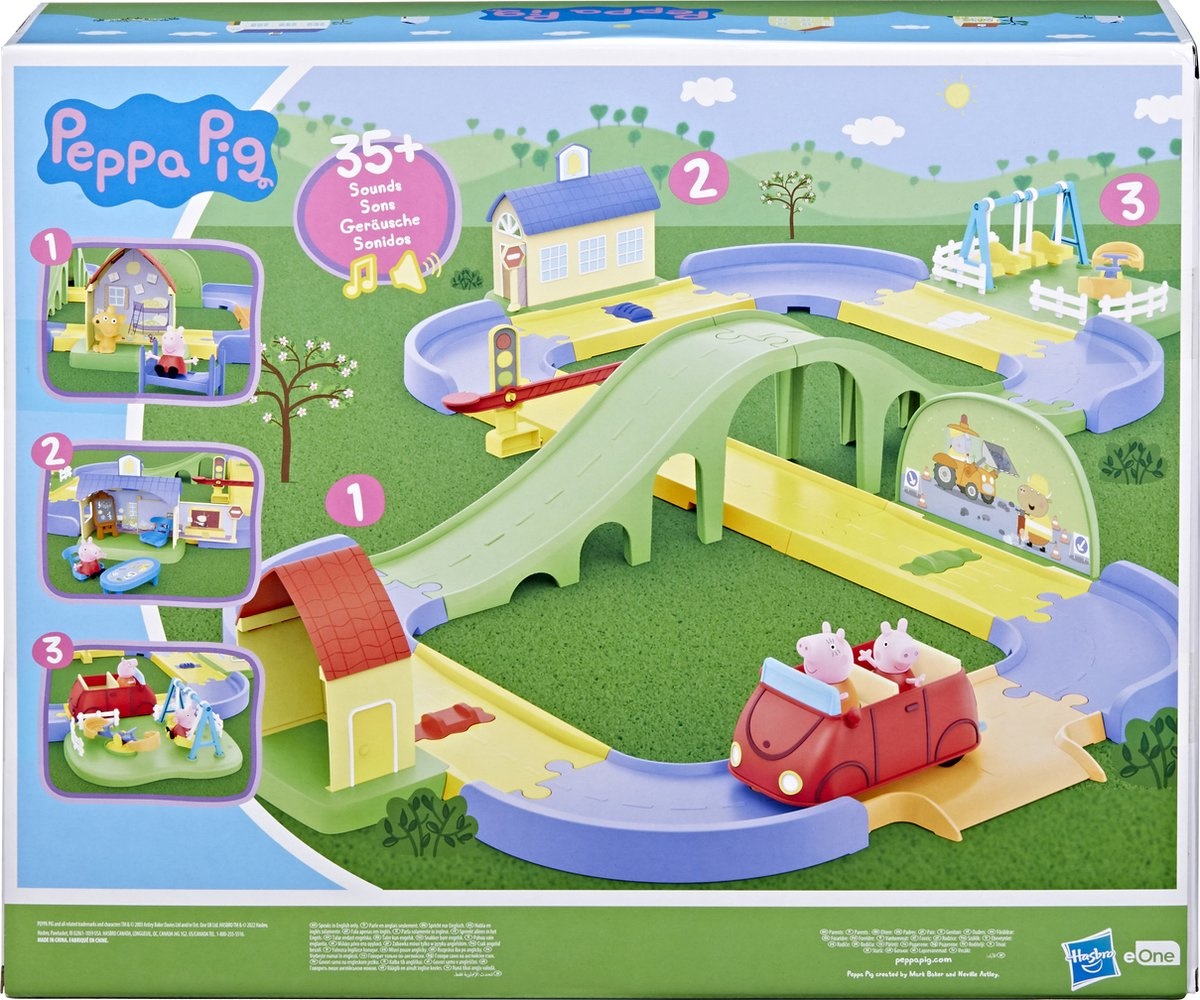 Peppa Pig: All around Peppa's town - Peppa's Stad speelstad met geluid en speelfiguren