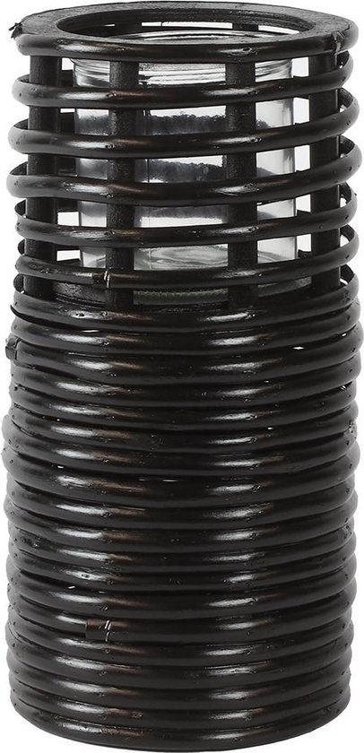 Non-branded Theelichthouder Omara 15 X 30 Cm Hout Zwart