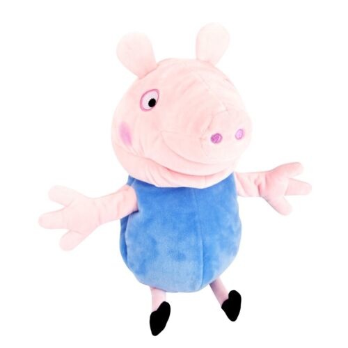 Peppa Pig Handpop Knuffel George 25cm - blauw