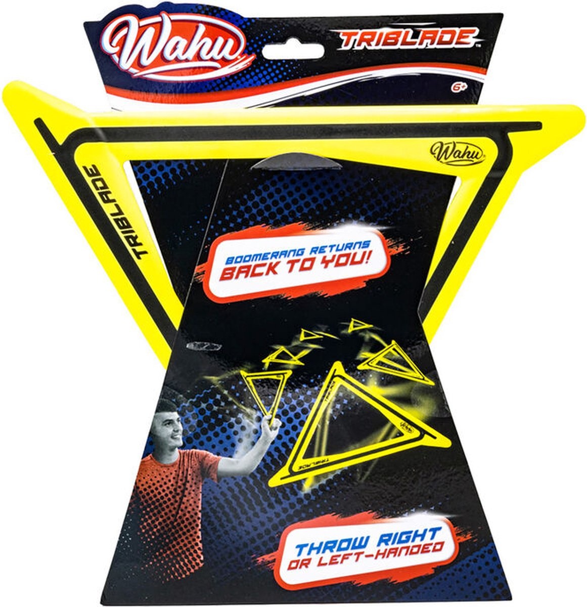 WAHU Sports Aeroflyt Triblade Fast Flying Boomerang Action - Geel
