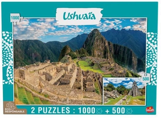 Ushuaia Collectie - Machu Picchu (Peru) en Tikal (Guatemala) - Puzzels 1000 en 500 stukjes