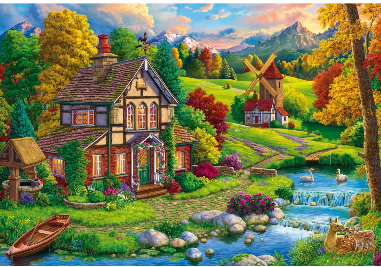 Legpuzzel - Image World Beautiful Cozy House by The River