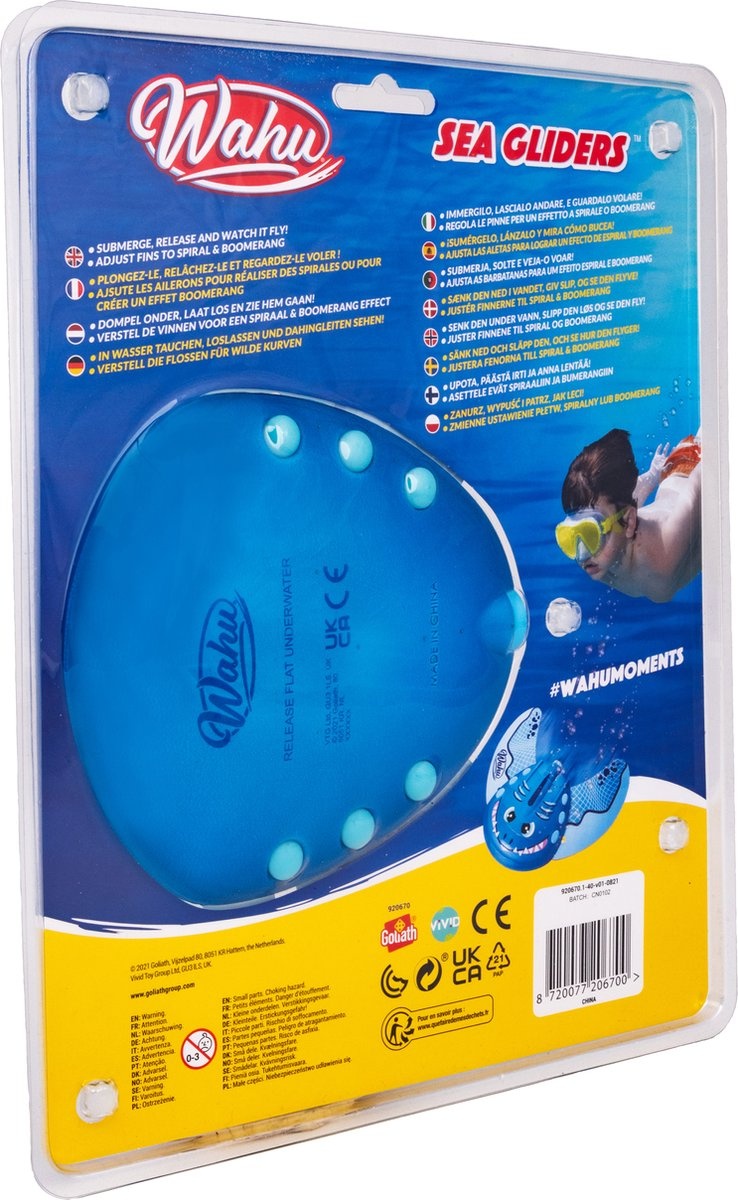 Wahu Sea Gliders - Onderwater Boomerang - Haai blauw