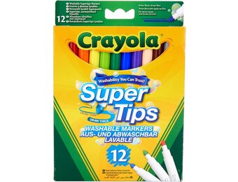 Crayola - Supertips - Viltstiften - 12 Wasbare Viltstiften - Voor Kinderen