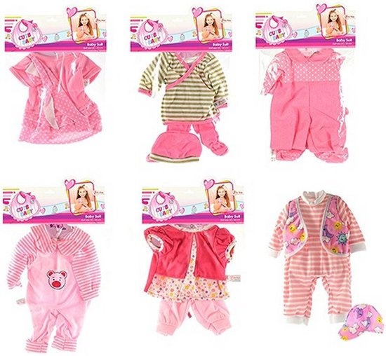 Toi-Toys Babypoppenkleding Boxpakje 20-30 Cm Roze - 1 set assorti uitgeleverd
