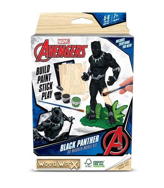 Wood WorX Marvel - Black Panther - Modelbouwset incl. verf