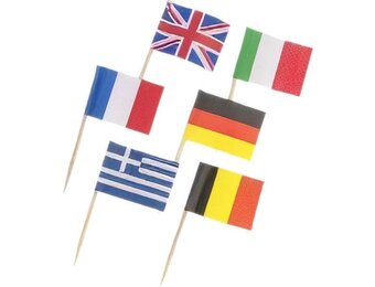 Metaltex Cocktailvlaggetjes 6 Cm Papier/hout 35 Stuks