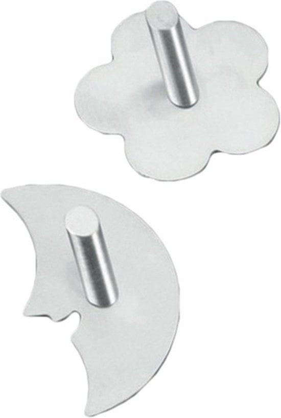 Metaltex kleefhaak RVS bloem of maan