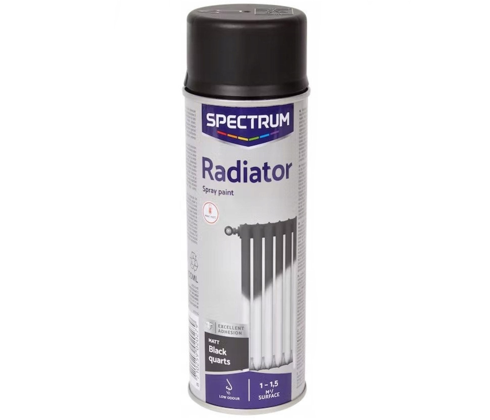 Spectrum Radiator spuitverf matt 400 ml - Hittebestendig - mat Zwart