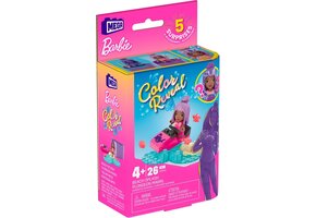 Barbie Color Reveal Beach Splash - MATTEL - Bouwspeelgoed - Bouwset met 5 Surprises & Accessoires - Mega Bloks - Mega Construx Barbie - Color Reveal Bouwset
