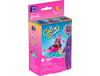 Barbie Color Reveal Beach Splash - MATTEL - Bouwspeelgoed - Bouwset met 5 Surprises & Accessoires - Mega Bloks - Mega Construx Barbie - Color Reveal Bouwset