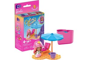 Barbie Color Reveal Beach Mega Bloks - Bouwstenen set met pop