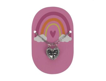 BFF ketting zilverkleur hart - 2 delige set