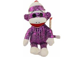Ty Beanies Sock Monkey Aap Paars +/- 15 cm