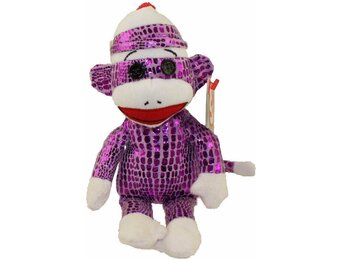 Ty Beanies Sock Monkey Aap Paars +/- 15 cm