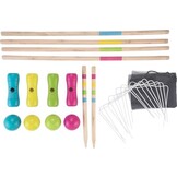 Croquetset, berkenhout, 75 cm in tas voor 4 spelers