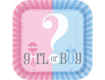 Haza Original Feestborden Babyshower Blauw/roze 23 Cm 8 Stuks