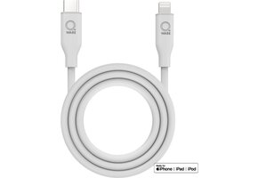 Qware - USB C to Lightning - Kabel - Cable - Fast charge - Snel laden - 1 meter - Siliconen - Knoop vrij - Extra flexibel - Wit
