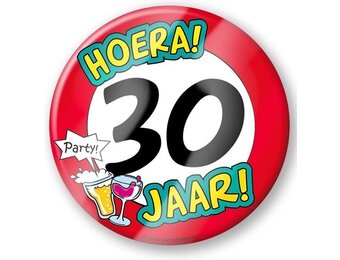 Paper Dreams Bierviltjes 30 Jaar 10 Cm Rood/wit 6 Stuks