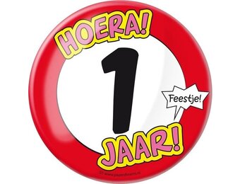 Paperdreams - XL Button - 1 jaar - Doorsnee 10 cm