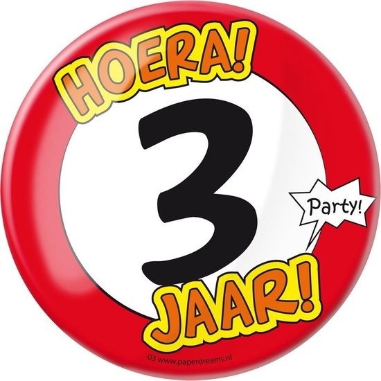 Paperdreams - Button XL - 3 Jaar