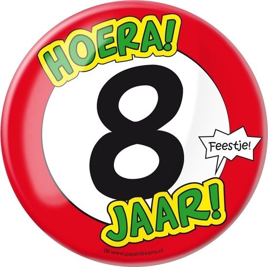 Paperdreams - Button XL - 8 Jaar