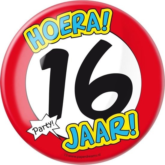 Paperdreams - Button XL - 16 Jaar