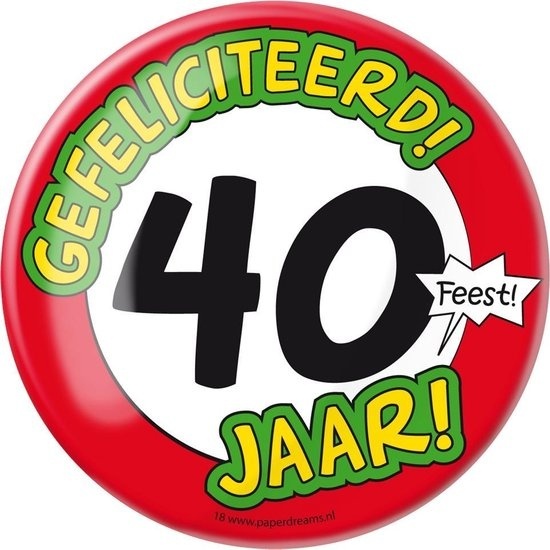 Paperdreams - Button XL - 40 Jaar