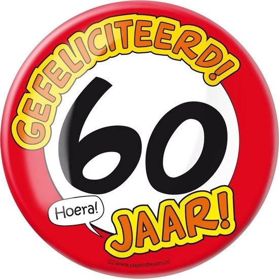 Paperdreams - Button XL - 60 Jaar
