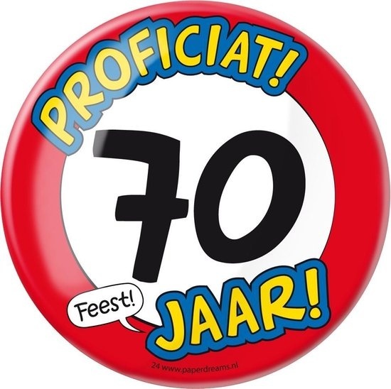 Paperdreams - Button XL - 70 Jaar