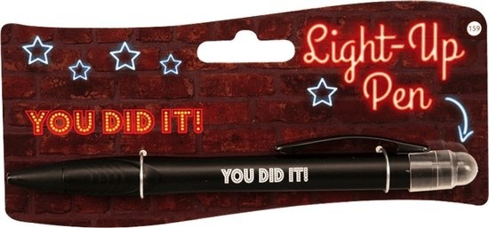 Balpen Light-Up pen You did it! zwart
