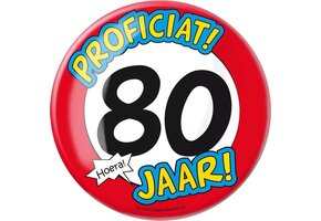 Paper Dreams - XL Button - 80 jaar - Doorsnee 10 cm