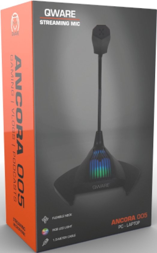 Qware Gaming - Microfoon - Gaming Microfoon - Microphone - Gaming - Streaming - Ancora - Chat