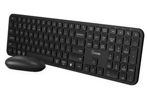 Qware Office - Toetsenbord - Muis - Draadloos - 2.4ghz - USB - Desktopset - Combo - Dongel - Energiebesparend - Eastbourne - Stille klik - Zwart - Qwerty