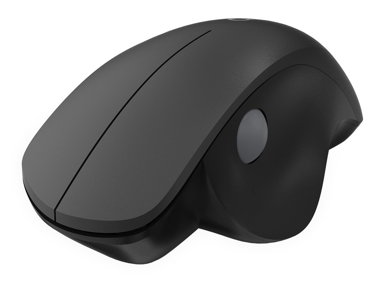 Qware Office - Ergonomische Muis - Muis - Draadloos - 2.4 GHz - Dongle - Duimsteun - Duimscrol - Luton - 1600 DPI - Zwart