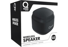 Qware - Draadloze Speaker - 5W - Draadloos- Bluetooth 5.1 - Muziek Box - Splash Proof - Knoppen - USB-C - 4h luisteren op 50% - Zwart