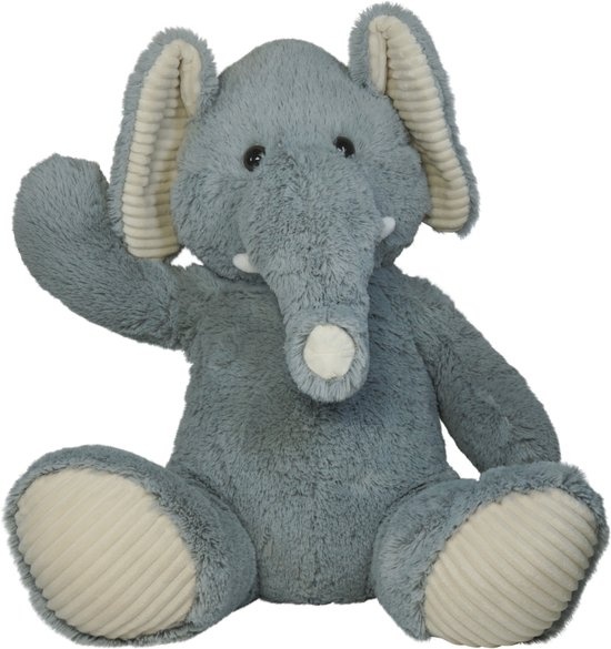 JollyPluche - Zachte Knuffel Olifant - Knuffel - Olifant - Knuffels - Pluche Olifant - Knuffel Olifant - Zacht - Licht Grijs - 70 cm