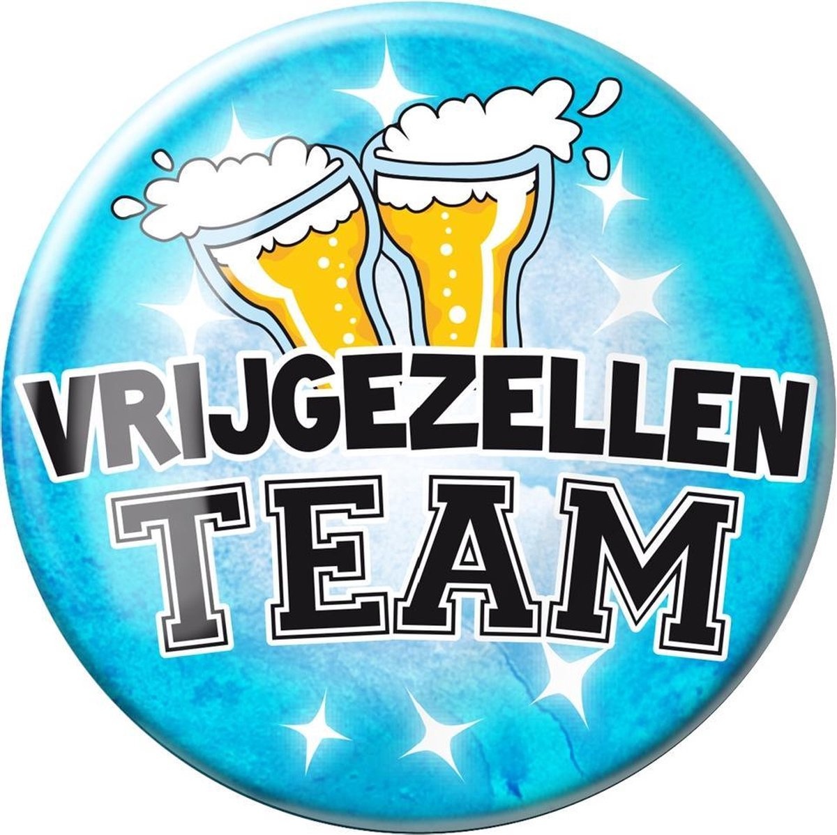 Paper Dreams - XL Button - Vrijgezellen Team - blauw - Doorsnee 10 cm