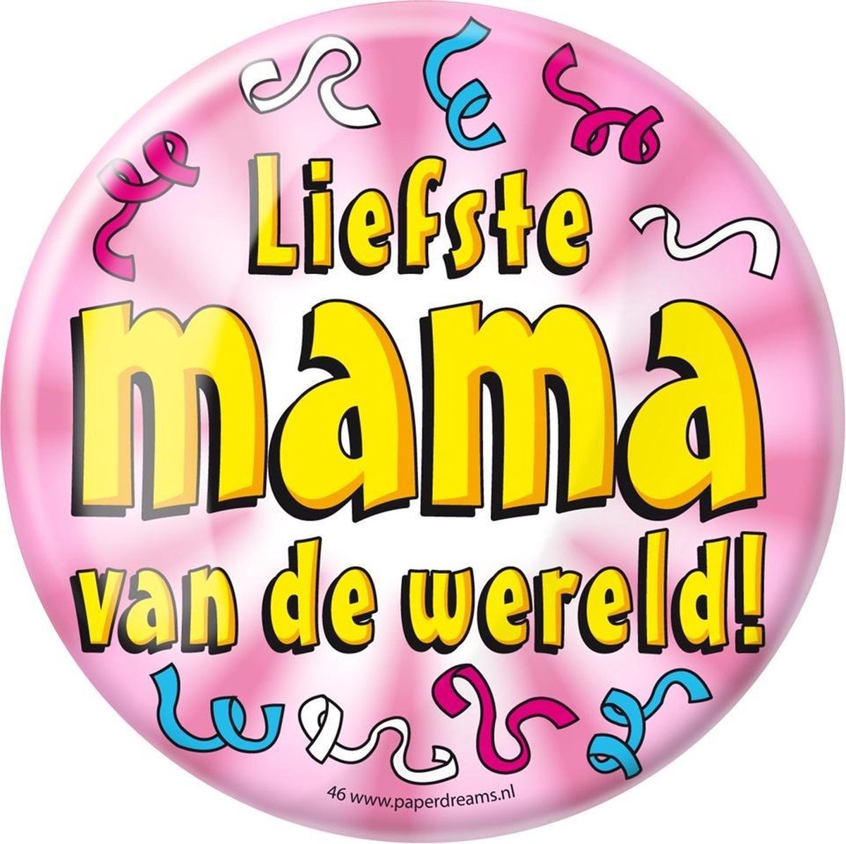 Paper Dreams - XL Button - Liefste Mama - Doorsnee 10 cm