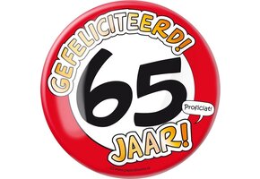 Paper Dreams - XL Button - 65 jaar - Doorsnee 10 cm