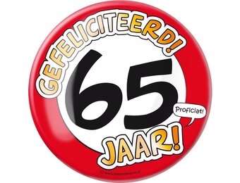 Paper Dreams - XL Button - 65 jaar - Doorsnee 10 cm