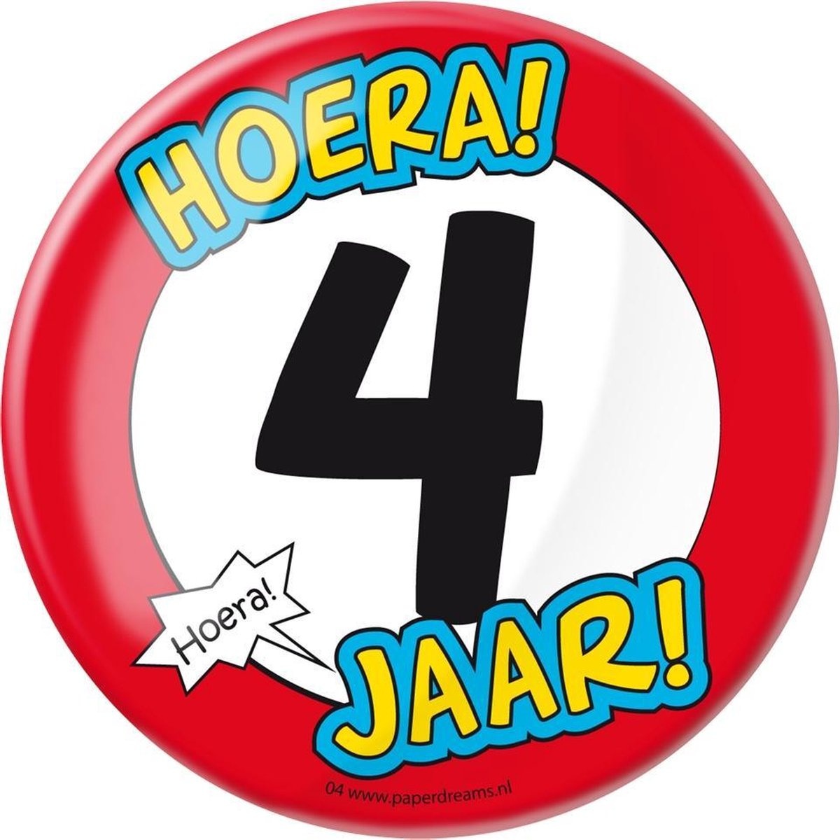 Paper Dreams - XL Button - 4 jaar - Doorsnee 10 cm