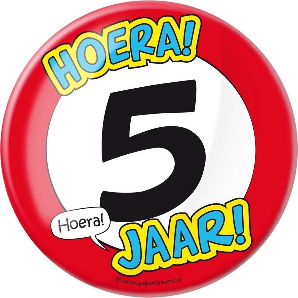 Paper Dreams - XL Button - 5 jaar - Doorsnee 10 cm