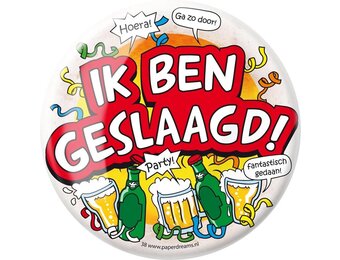 Paper Dreams - XL Button - Geslaagd - Doorsnee 10 cm