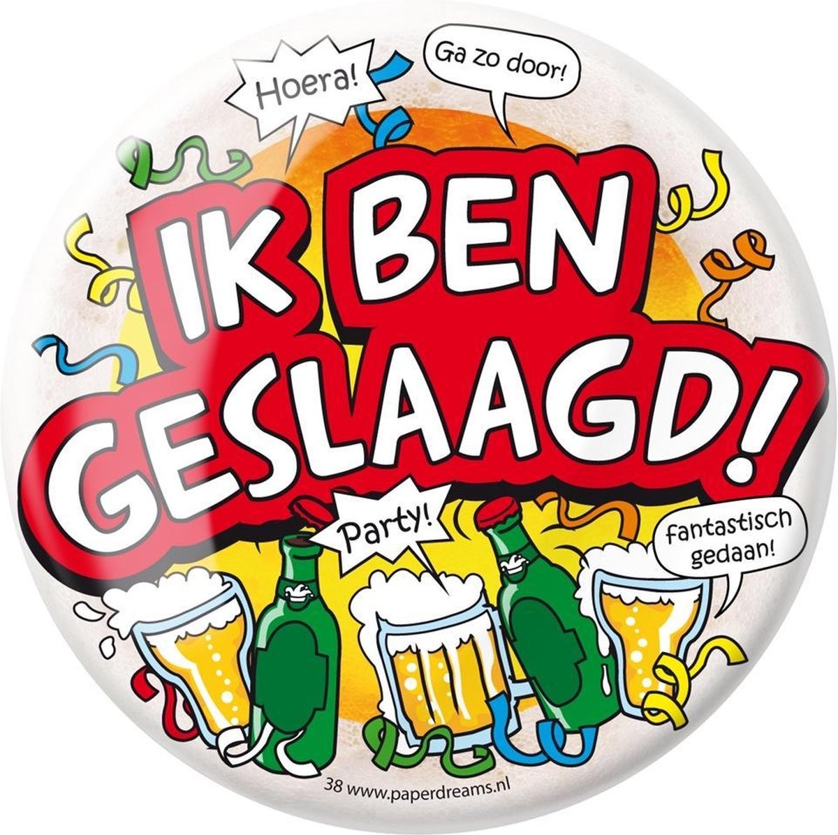 Paper Dreams - XL Button - Geslaagd - Doorsnee 10 cm
