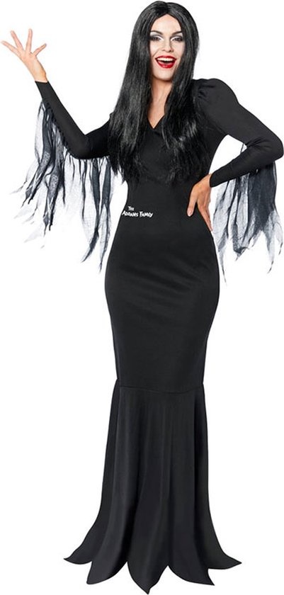 Amscan - Morticia Kostuum - Addams Family (maat M) - Wednesday Addams kostuum - Wednesday jurk