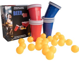 Beer it on - Bier spel small - 24 cups met 24 ballen